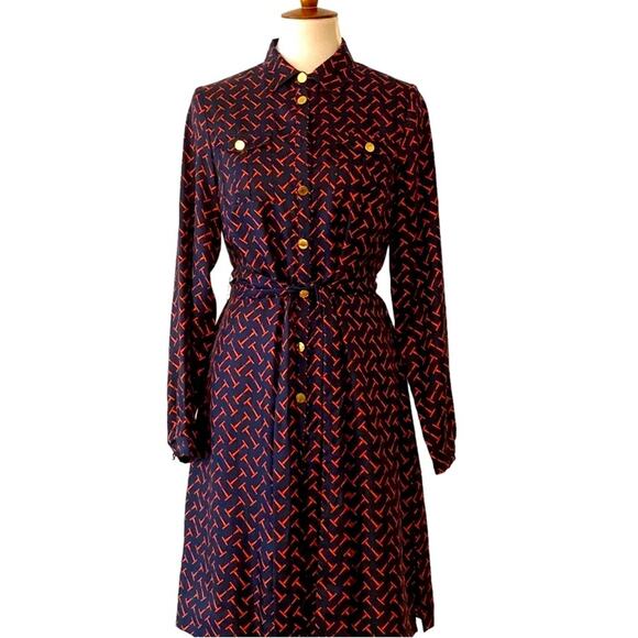 Elizabeth McKay 6 Dress Silk Fall Dress Long Sleeve 6 Classic Equestrian Preppy - Picture 1 of 17